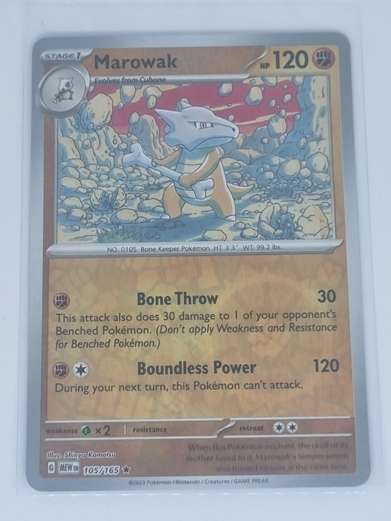 Pokemon TCG - Pokemon 151 - #105/165 - Reverse Holo - Marowak - Rare