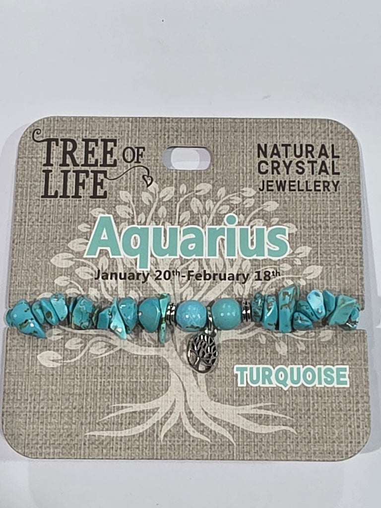 Tree of Life | Aquarius | Turquoise Bracelet | Natural Crystal Jewellery