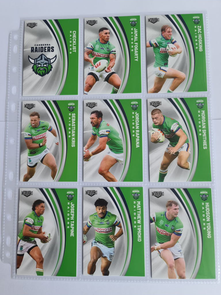 2024 Elite NRL - Base Team Set 9 Cards - Raiders