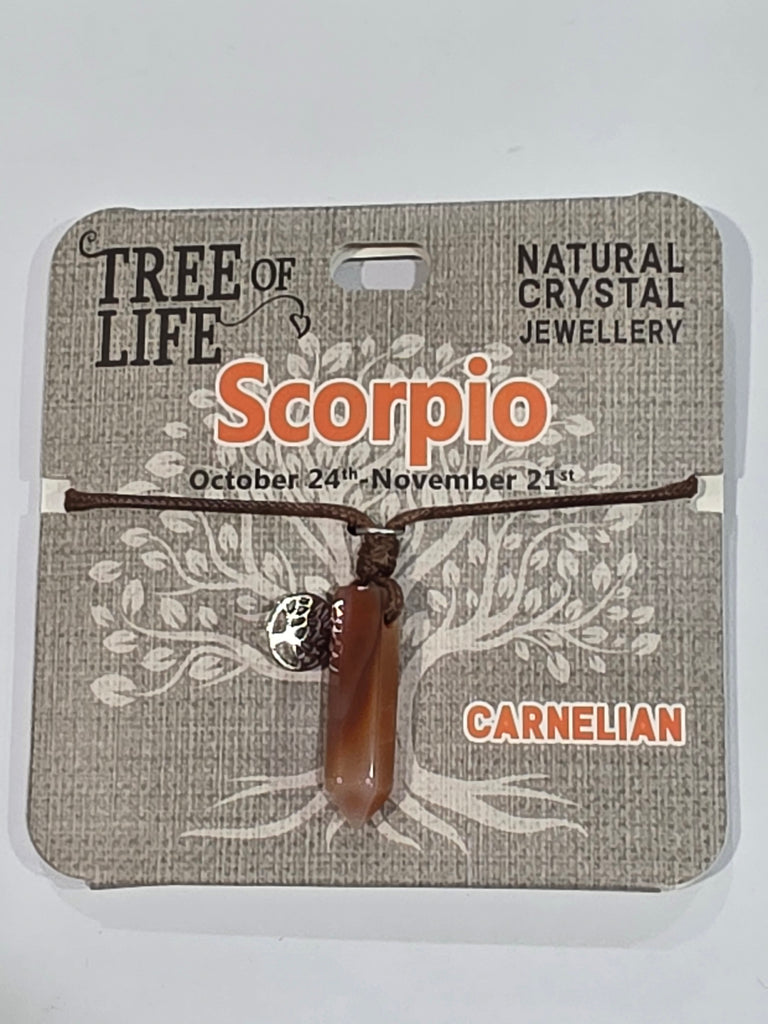 Tree of Life | Scorpio | Carnelian Necklace | Natural Crystal Jewellery