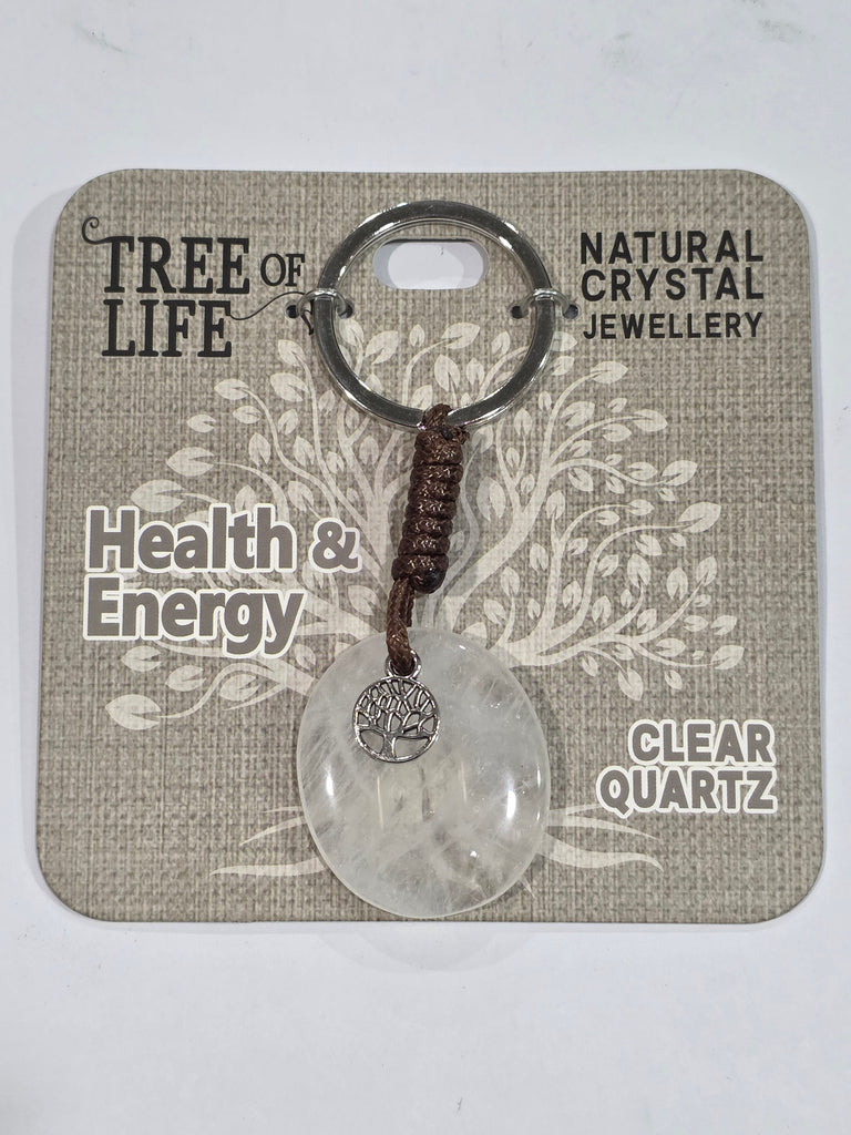 Tree of Life | Health & Energy | Clear Quartz Keyring | Natural Crystal Jewellery