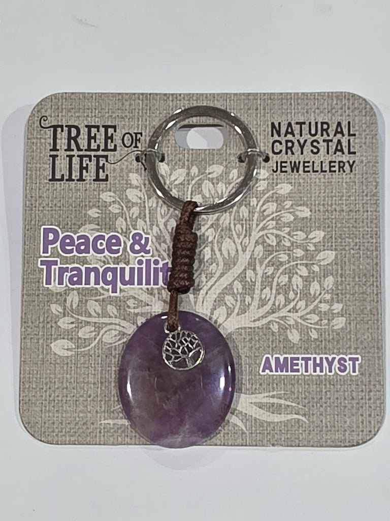Tree of Life | Peace & Tranquility | Amethyst Keyring | Natural Crystal Jewellery
