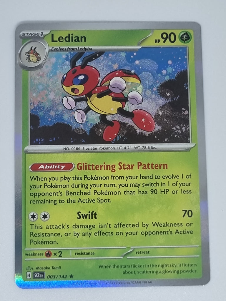 Pokemon TCG - Stellar Crown - #003/142 - Ledian - Rare