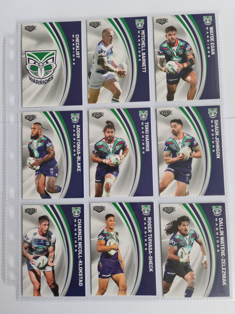 2024 Elite NRL - Base Team Set 9 Cards - Warriors