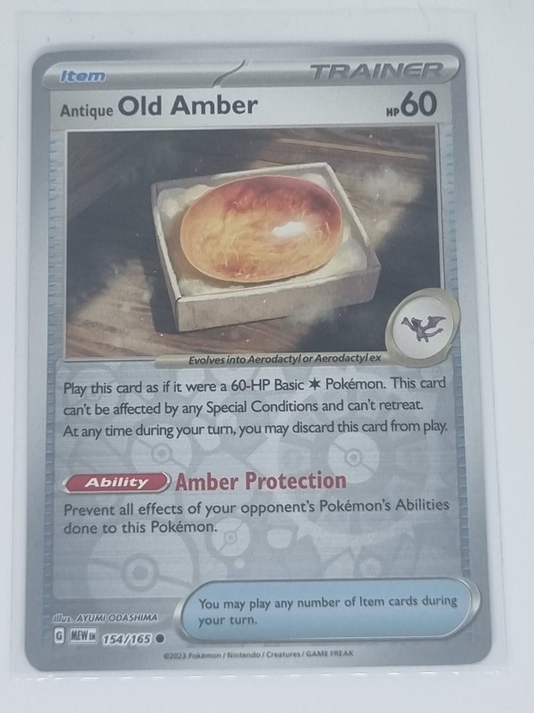 Pokemon TCG - Pokemon 151 - #154/165 - Reverse Holo - Antique Old Amber - Common