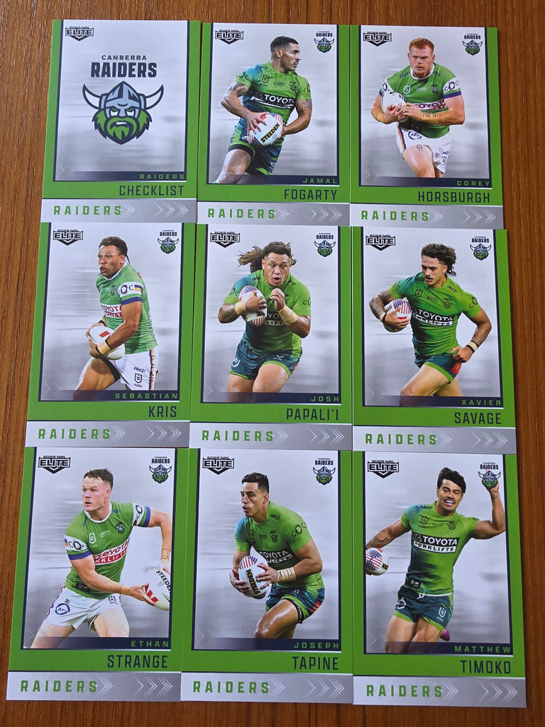 NRL 2025 Elite | Base Team Set 9 Cards | Raiders