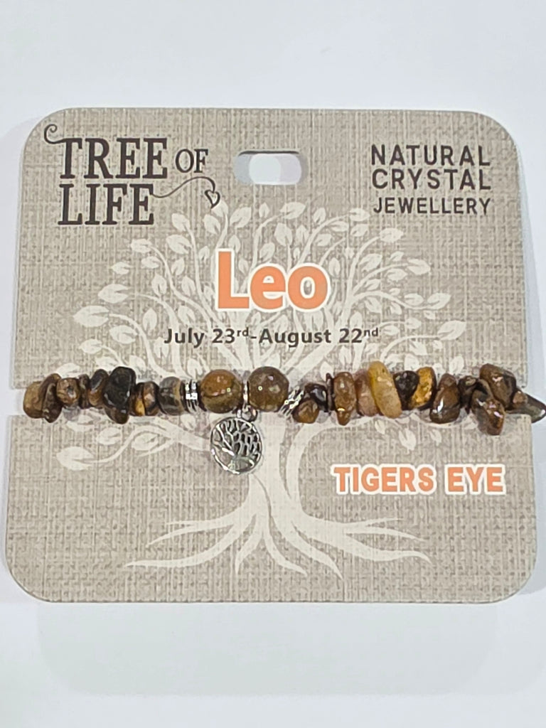 Tree of Life | Leo | Tigers Eye Bracelet | Natural Crystal Jewellery