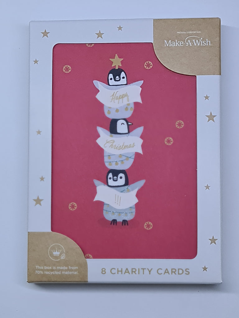 Hallmark Charity Boxed Christmas Cards - 8 Cards 1 Design - Penguins