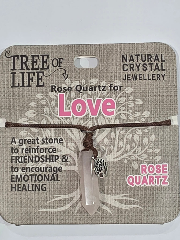 Tree of Life | Love | Rose Quartz Necklace | Natural Crystal Jewellery