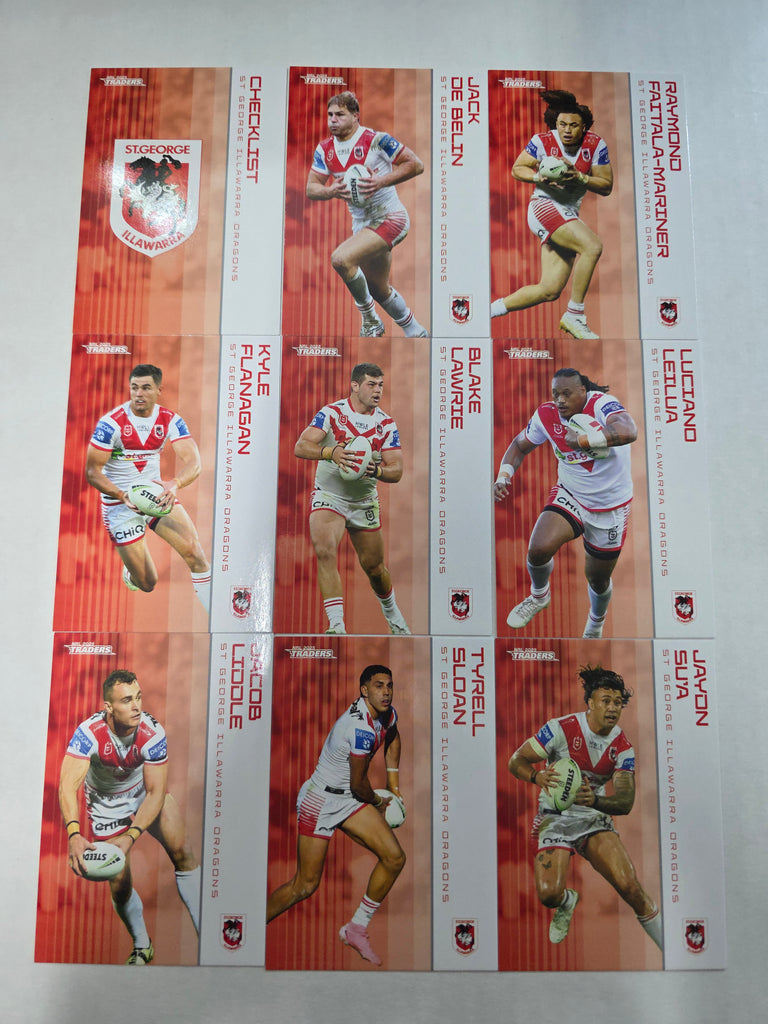 NRL 2025 Traders - Base Team Set 9 Cards - Dragons