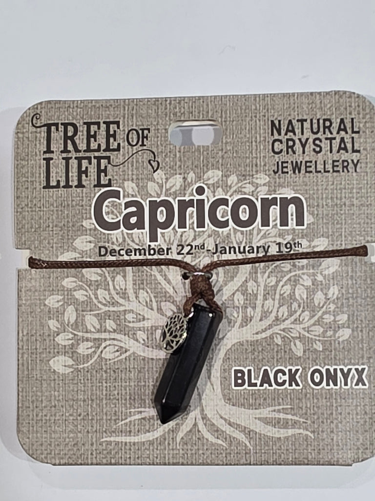 Tree of Life | Capricorn | Black Onyx Necklace | Natural Crystal Jewellery
