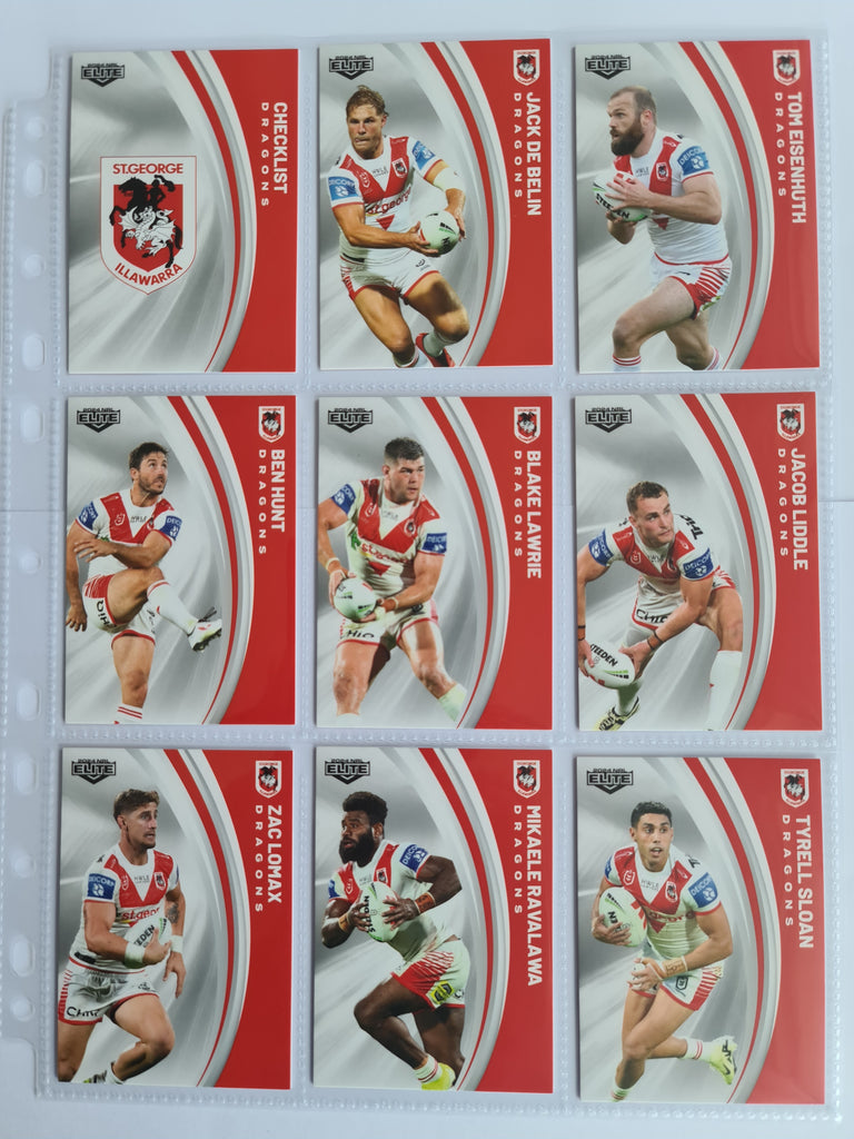 2024 Elite NRL - Base Team Set 9 Cards - Dragons