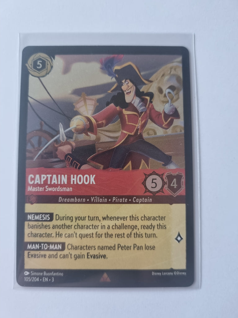 Into the Inklands FOIL Captain Hook - Master Swordsman - 105/204 Rare