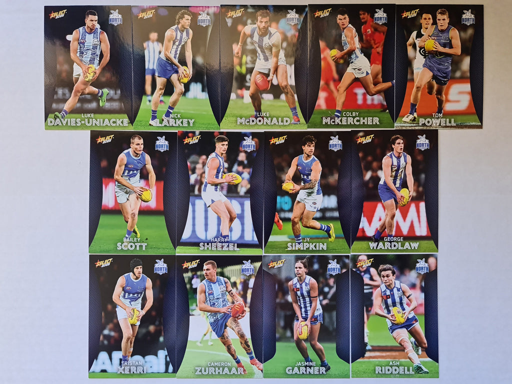 AFL Footy Stars 2025 | Complete Base Team Set | North Melbourne | 13 Cards