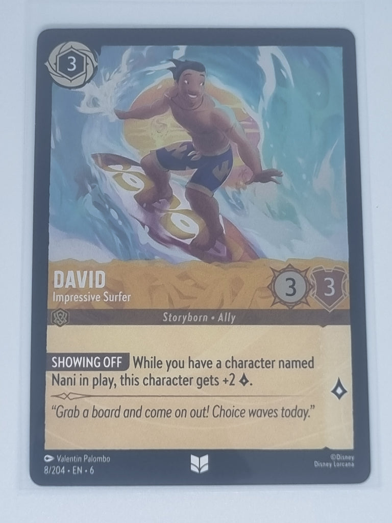 Lorcana Azurite Sea - COLDFOIL - David - Impressive Surfer - #8/204 - Uncommon