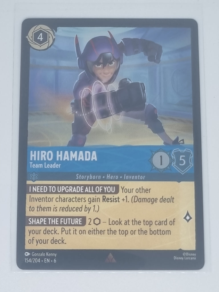 Lorcana Azurite Sea - COLDFOIL - Hiro Hamada - Team Leader - #154/204 - Rare