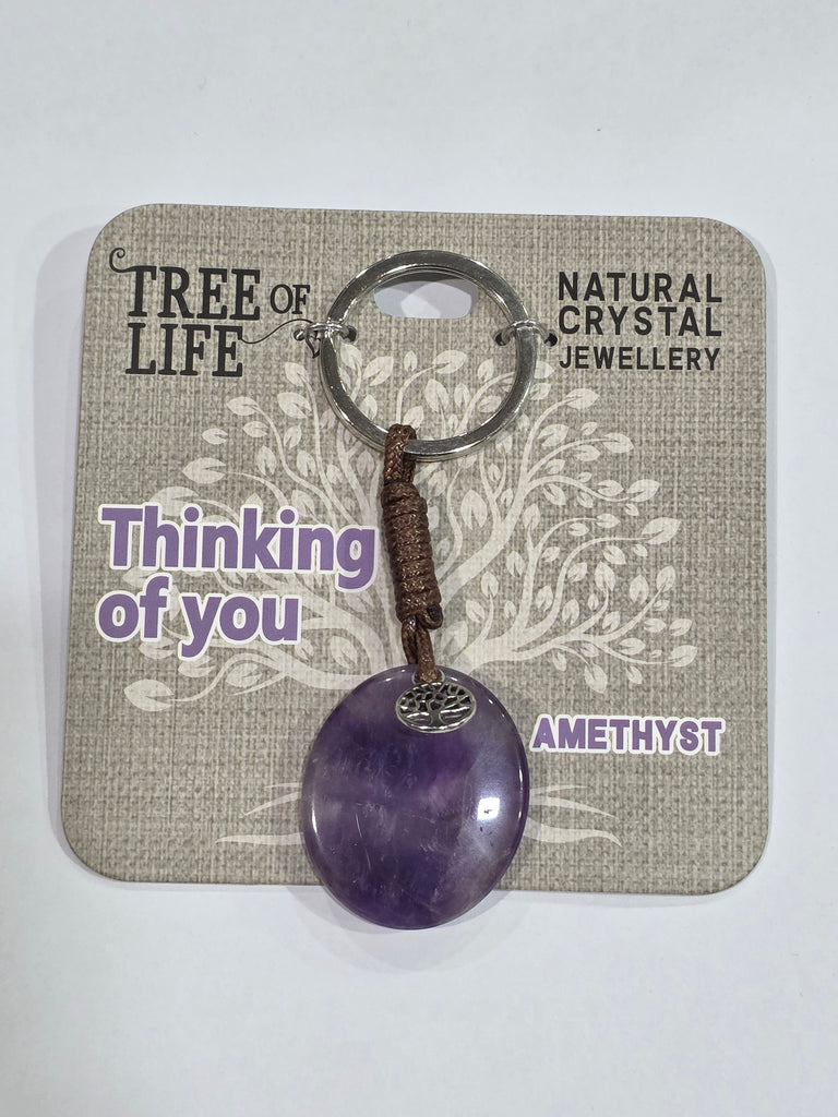 Tree of Life | Thinking of You | Amethyst Keyring | Natural Crystal Jewellery