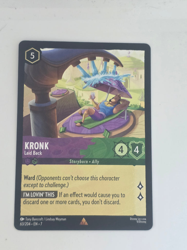 Lorcana | Archazia's Island | #63/204 | Kronk - Laid Back | Rare