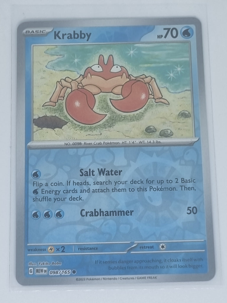 Pokemon TCG - Pokemon 151 - #098/165 - Reverse Holo - Krabby - Common