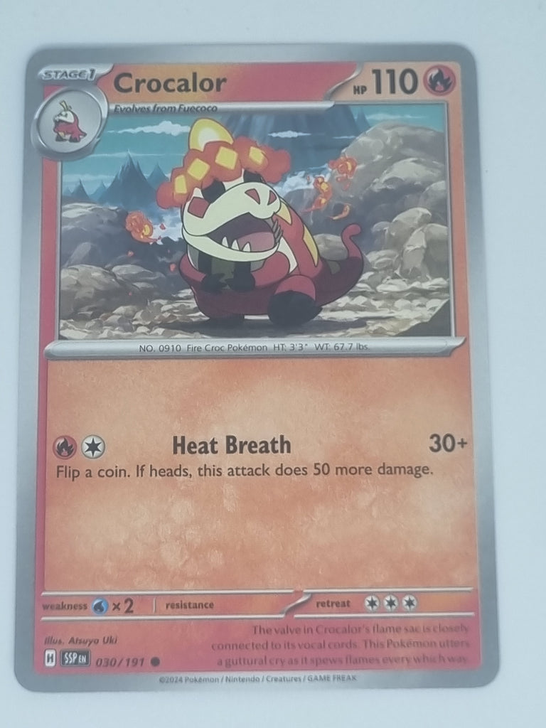 Pokemon TCG - Surging Sparks - #030/191 - Crocalor - Common Funporium Pokemon TCG - Surging Sparks - #030/191 - Crocalor - Common Funporium