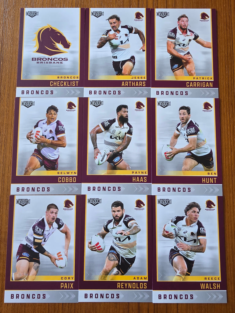 NRL 2025 Elite | Base Team Set 9 Cards | Broncos