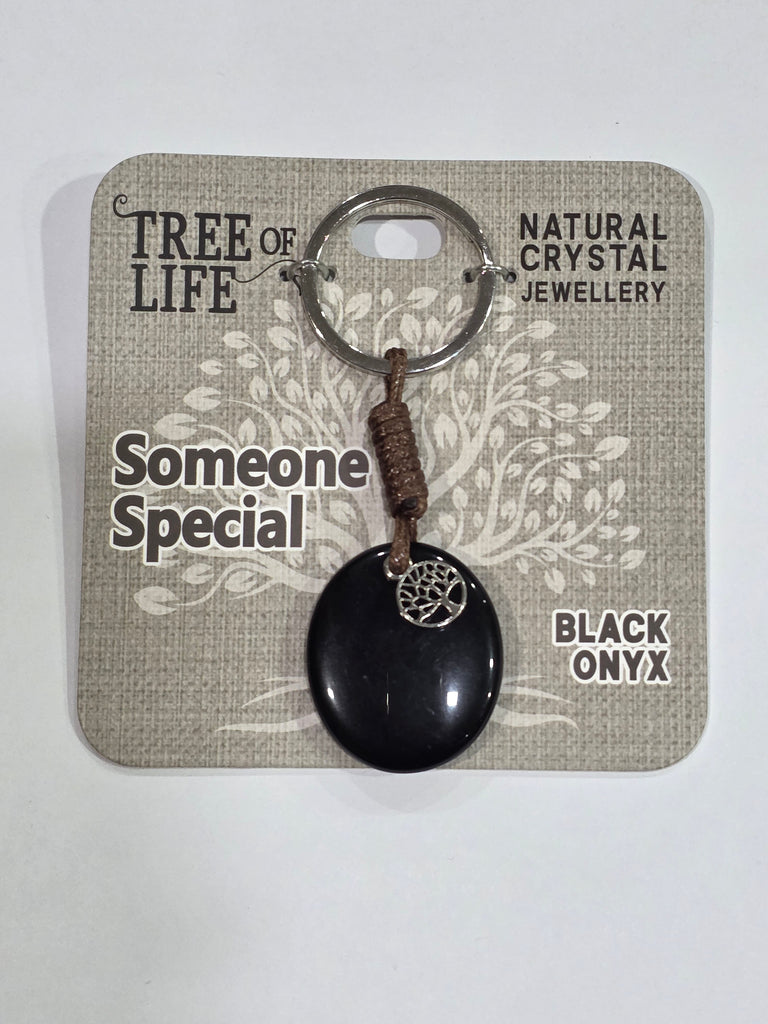 Tree of Life | Someone Special | Black Onyx Keyring | Natural Crystal Jewellery