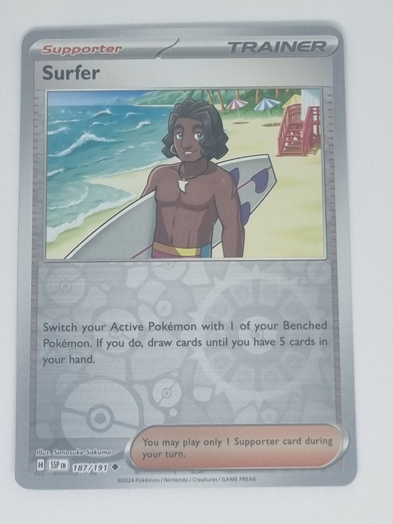 Pokemon TCG - Surging Sparks - #187/191 - Reverse Holo - Surfer