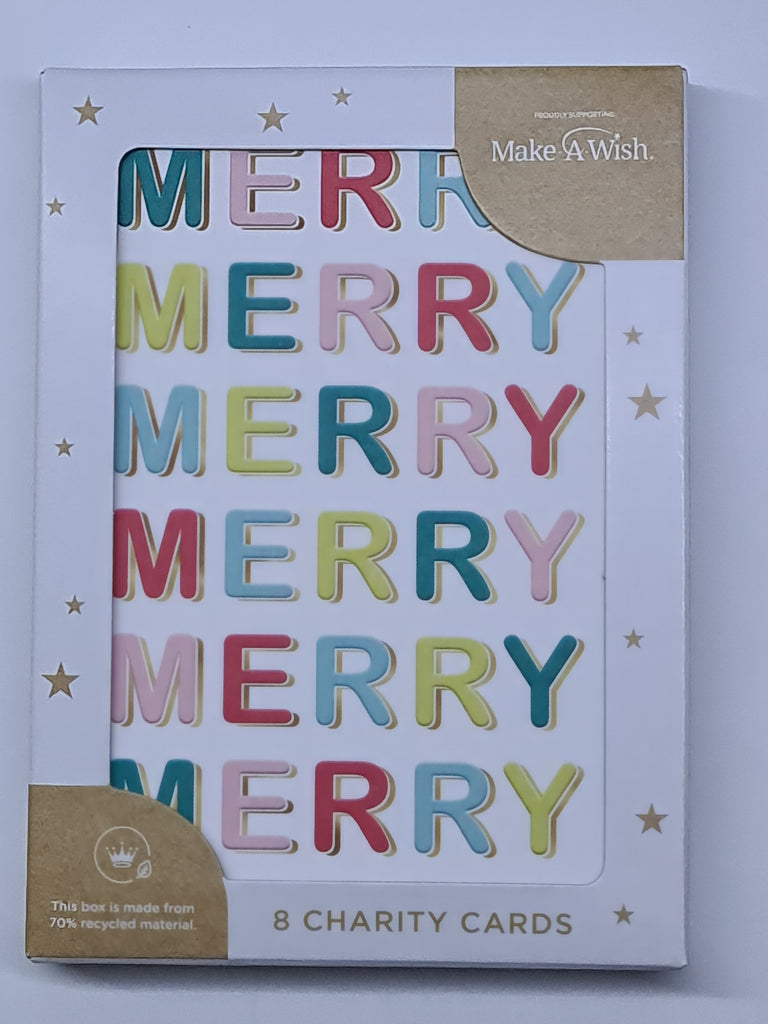 Hallmark Charity Boxed Christmas Cards - 8 Cards 1 Design - Merry