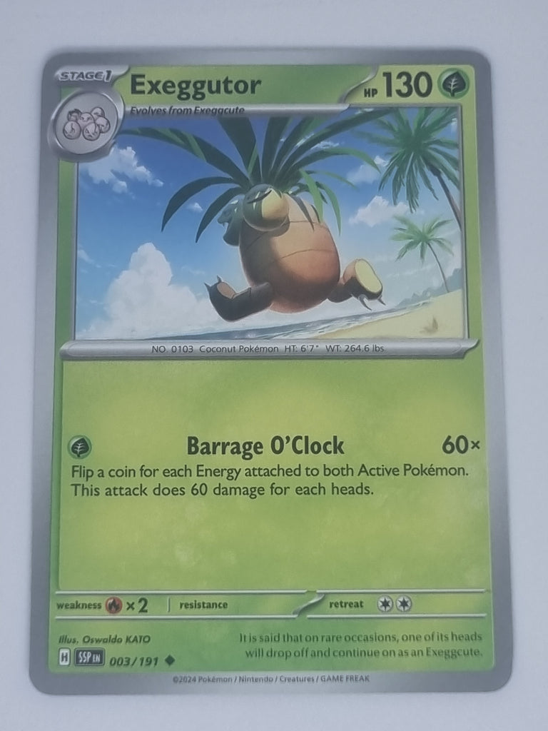 Pokemon TCG - Surging Sparks - #003/191 - Exeggutor - Uncommon Funporium Pokemon TCG - Surging Sparks - #003/191 - Exeggutor - Uncommon Funporium