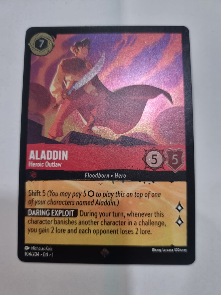 Lorcana - First Chapter - FOIL - Aladdin - Heroic Outlaw - 104/204 - Super Rare