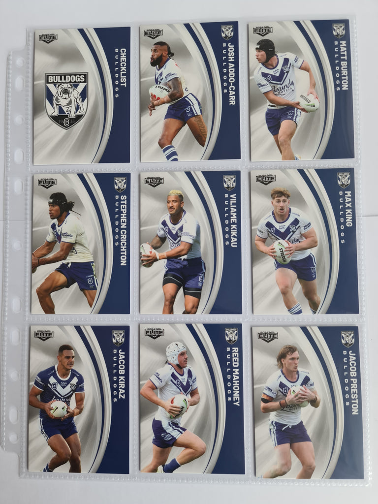 2024 Elite NRL - Base Team Set 9 Cards - Bulldogs