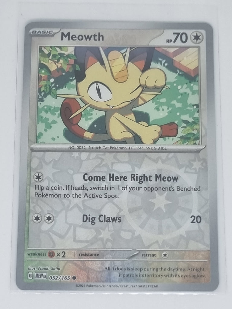 Pokemon TCG - Pokemon 151 - #052/165 - Reverse Holo - Meowth - Common