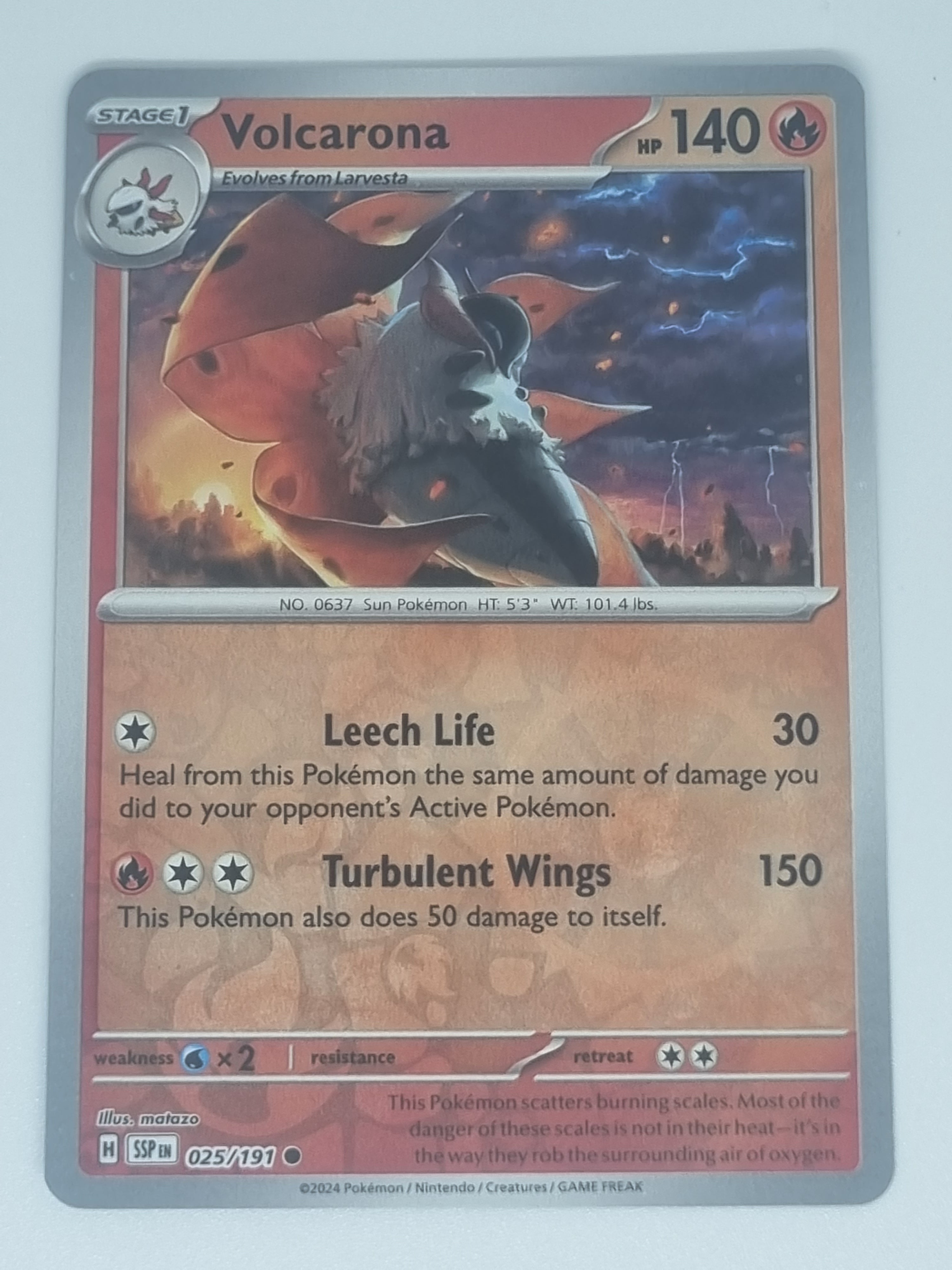 Pokemon TCG - Surging Sparks - #025/191 - Reverse Holo - Volcarona