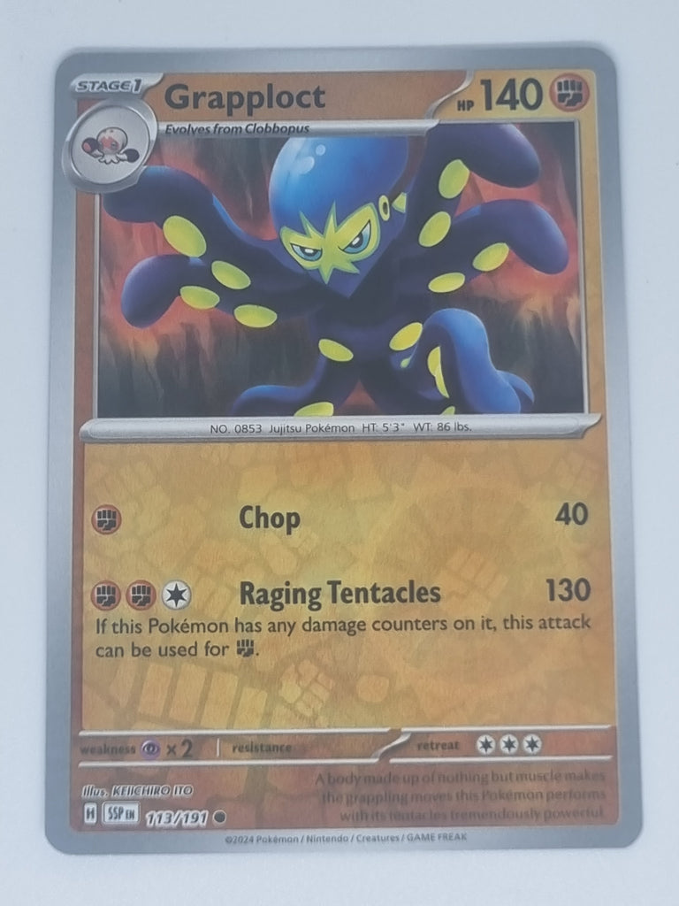 Pokemon TCG - Surging Sparks - #113/191 - Reverse Holo - Grapploct - C Funporium Pokemon TCG - Surging Sparks - #113/191 - Reverse Holo - Grapploct - C Funporium