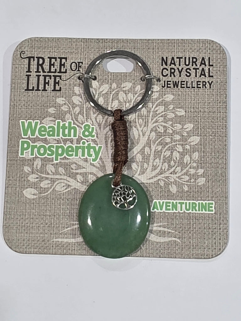 Tree of Life | Wealth & Prosperity | Aventurine Keyring | Natural Crystal Jewellery