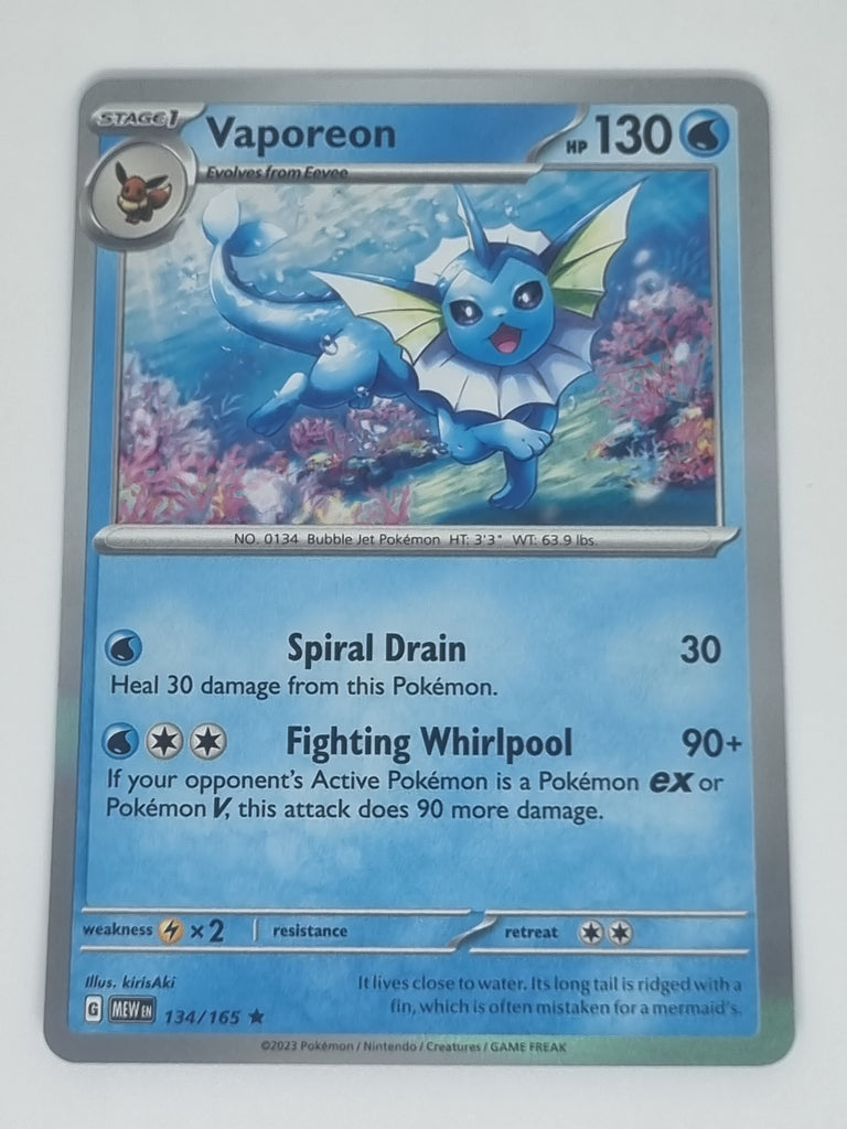 Pokemon TCG - Pokemon 151 - #134/165 - Vaporeon - Rare