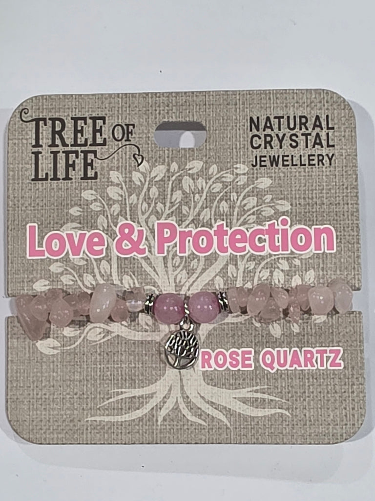 Tree of Life | Love & Protection | Rose Quartz Bracelet | Natural Crystal Jewellery