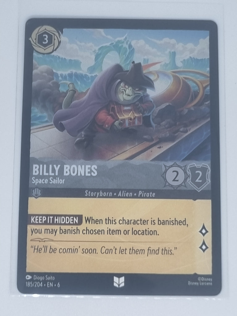 Lorcana Azurite Sea - COLDFOIL - Billy Bones - Space Sailor - #185/204 Uncommon