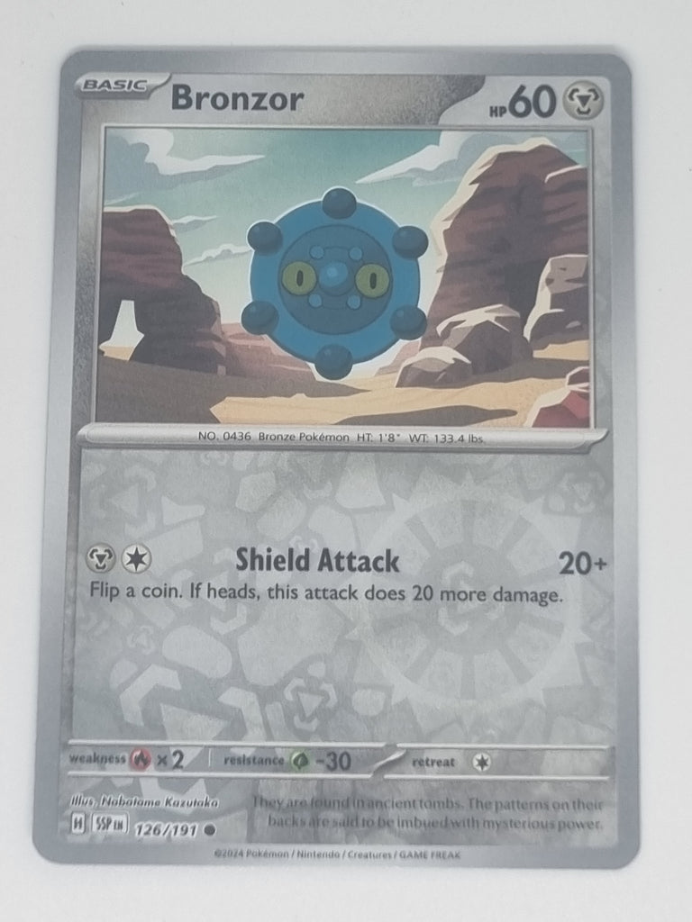 Pokemon TCG - Surging Sparks - #126/191 - Reverse Holo - Bronzor - Common