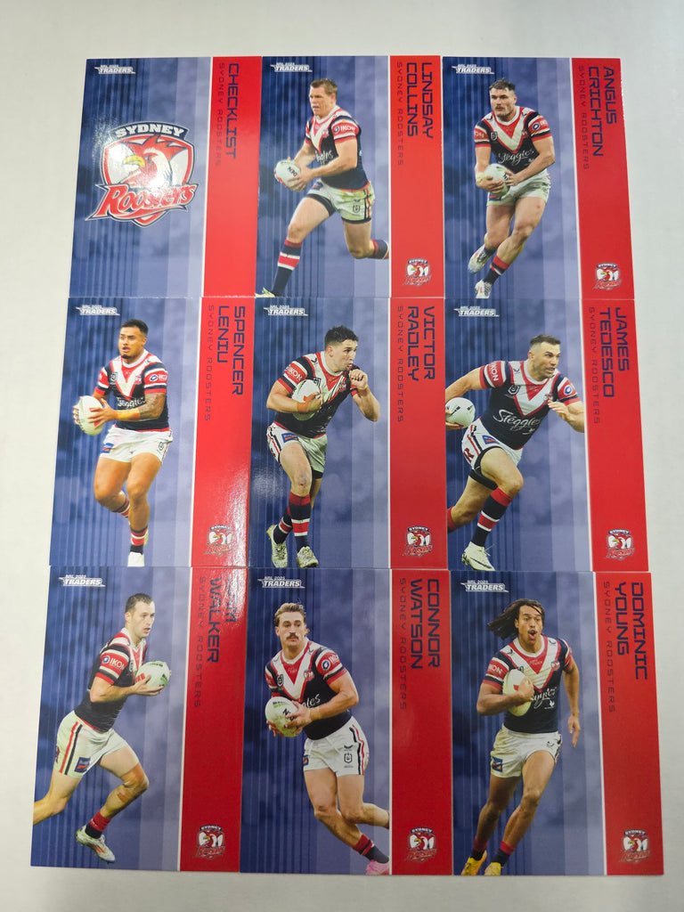 NRL 2025 Traders - Base Team Set 9 Cards - Roosters