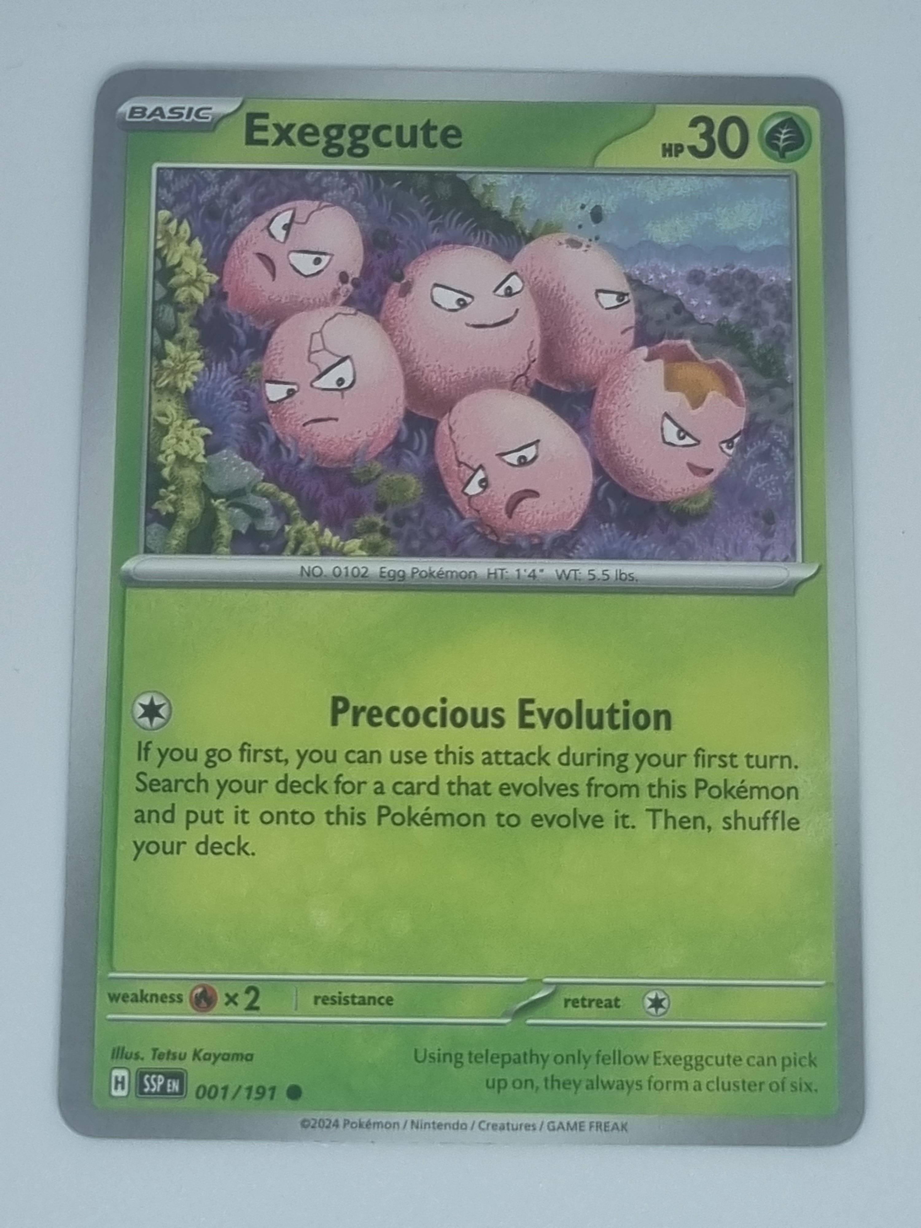 Pokemon TCG - Surging Sparks - #001/191 - Exeggcute - Common Funporium Pokemon TCG - Surging Sparks - #001/191 - Exeggcute - Common Funporium