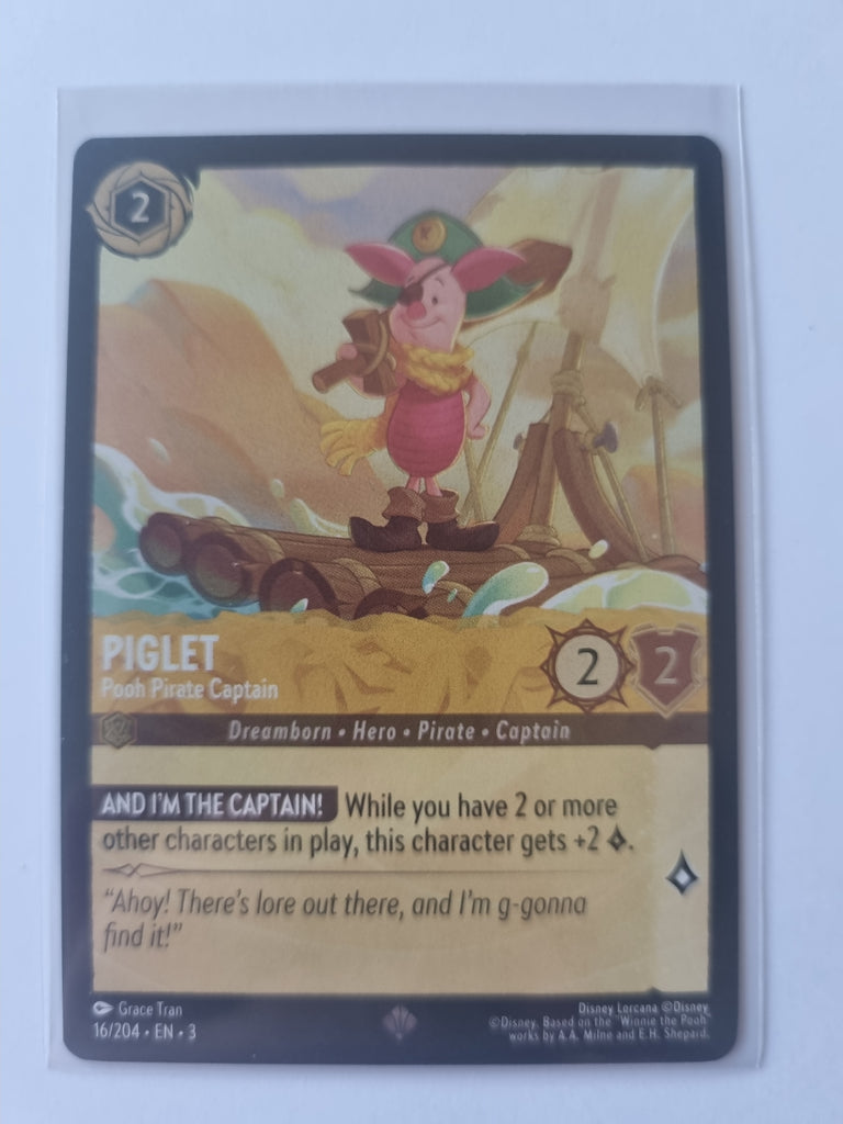 Into the Inklands FOIL Piglet - Pooh Pirate Captain 016/204 Super Rare