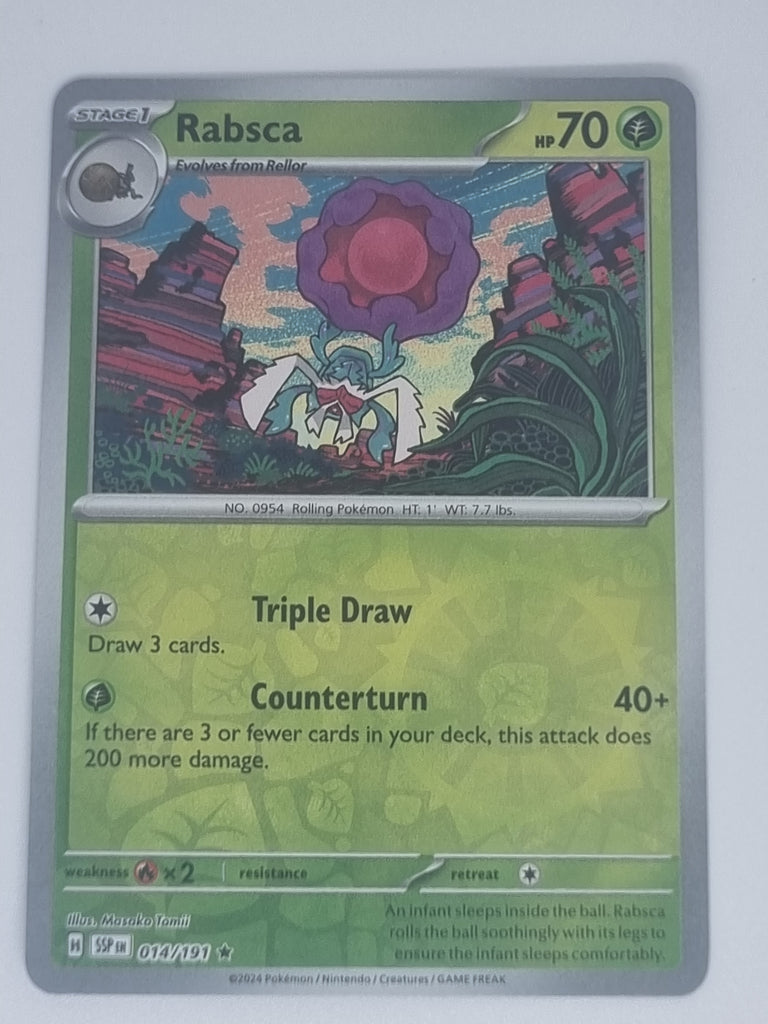 Pokemon TCG - Surging Sparks - #014/191 - Reverse Holo - Rabsca - Rare Funporium Pokemon TCG - Surging Sparks - #014/191 - Reverse Holo - Rabsca - Rare Funporium