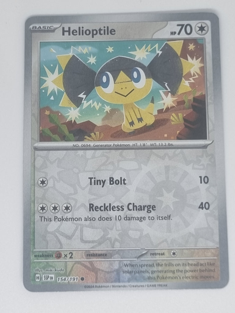 Pokemon TCG - Surging Sparks - #154/191 - Reverse Holo - Helioptile - Common