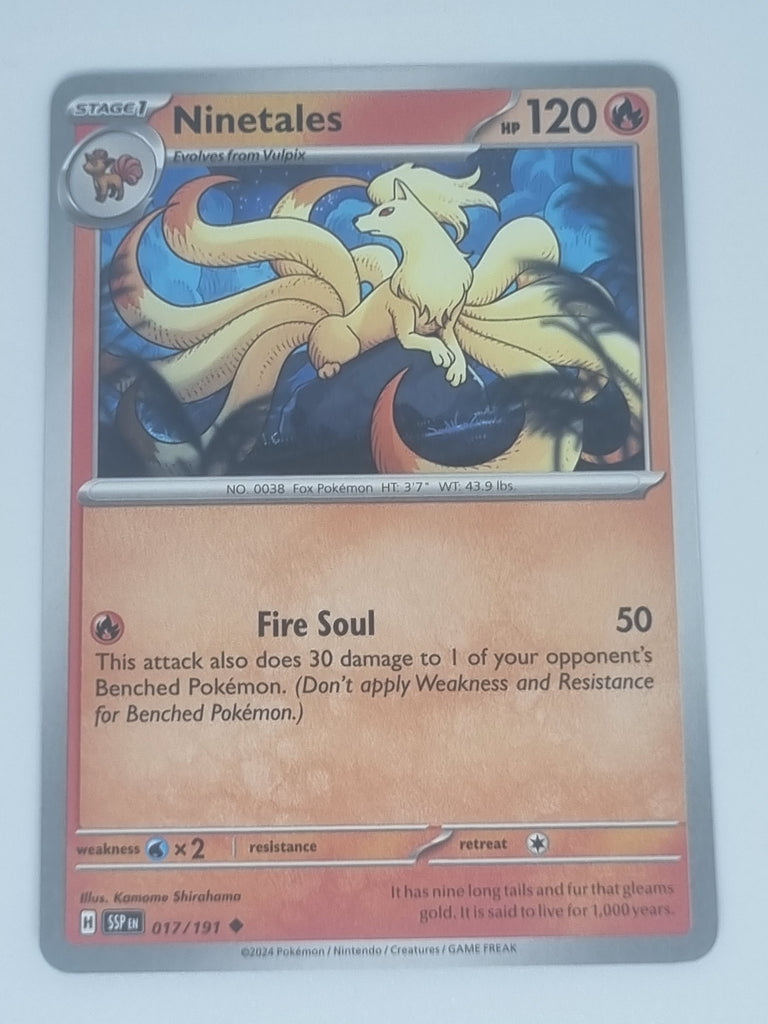 Pokemon TCG - Surging Sparks - #017/191 - Ninetales - Uncommon Funporium Pokemon TCG - Surging Sparks - #017/191 - Ninetales - Uncommon Funporium