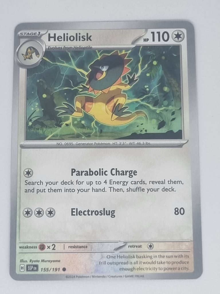 Pokemon TCG - Surging Sparks - #155/191 - Heliolisk - Common Funporium Pokemon TCG - Surging Sparks - #155/191 - Heliolisk - Common Funporium