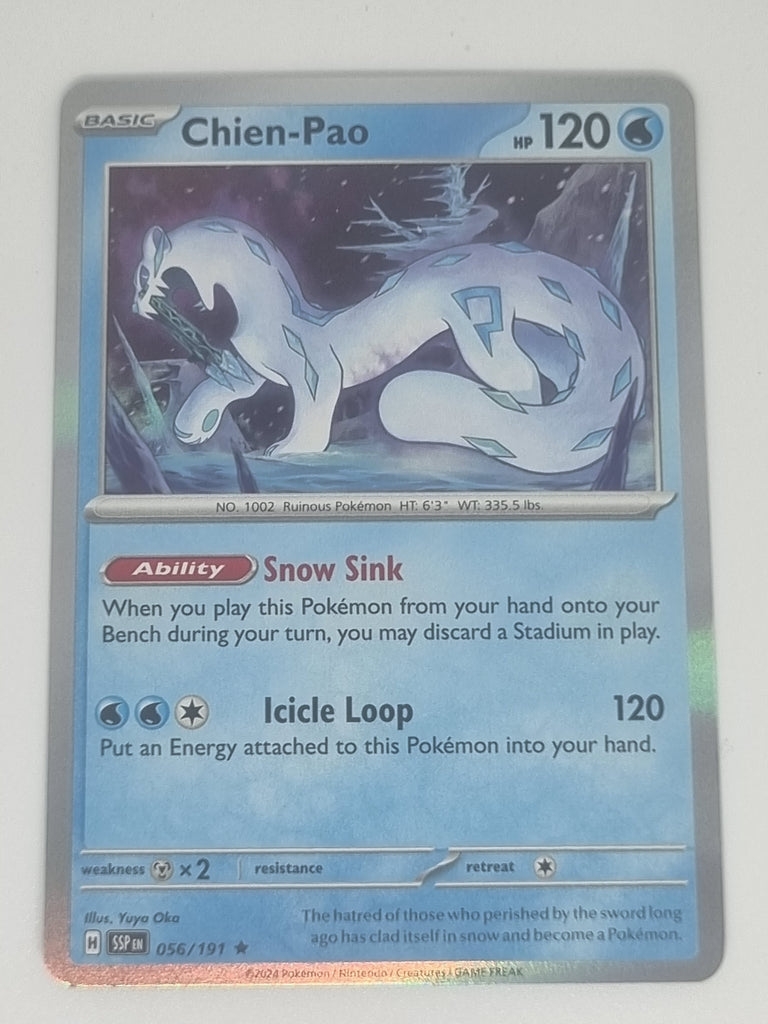 Pokemon TCG - Surging Sparks - #056/191 - Chien-Pao - Rare Funporium Pokemon TCG - Surging Sparks - #056/191 - Chien-Pao - Rare Funporium