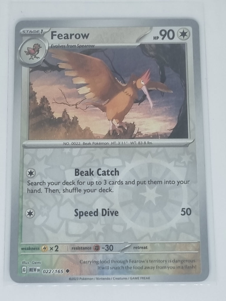 Pokemon TCG - Pokemon 151 - #022/165 - Reverse Holo - Fearow - Uncommon