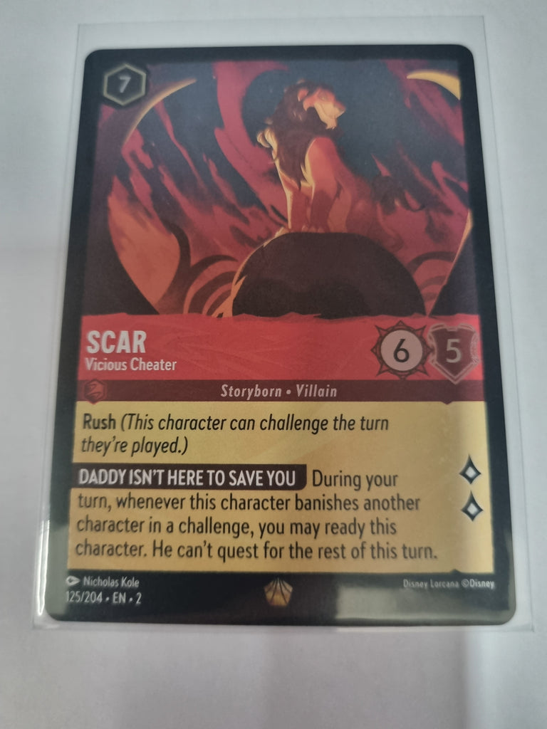 Lorcana - Floodborn - #125/204 - FOIL - Scar - Vicious Cheater - Legendary