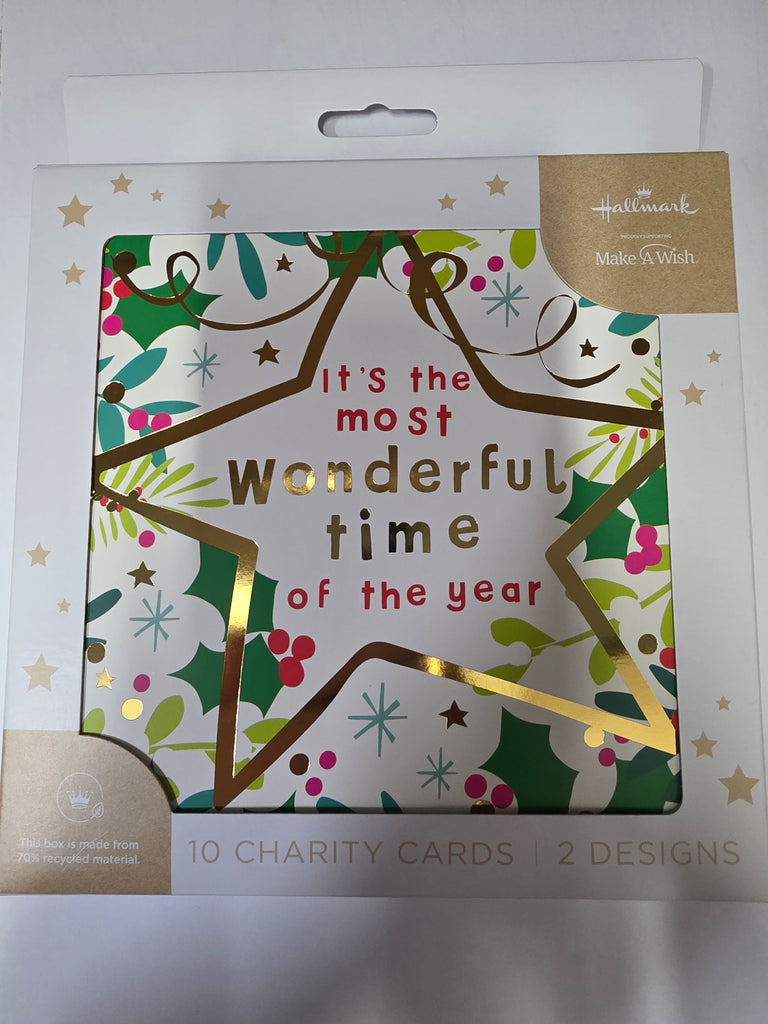 Hallmark Charity Boxed Christmas Cards | 10 Cards 2 Designs | Bright and Merry